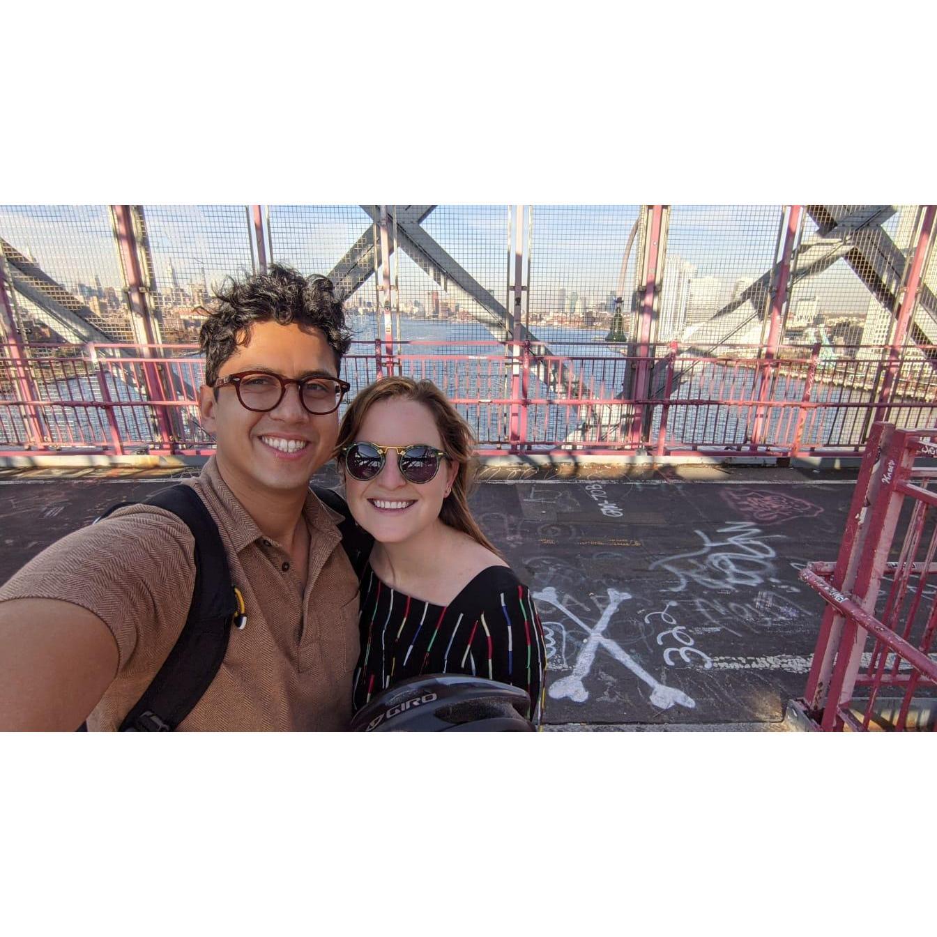 Doing one of our favorite activities - biking the city. This time on the Williamsburg Bridge, this time on the Biden was announced President