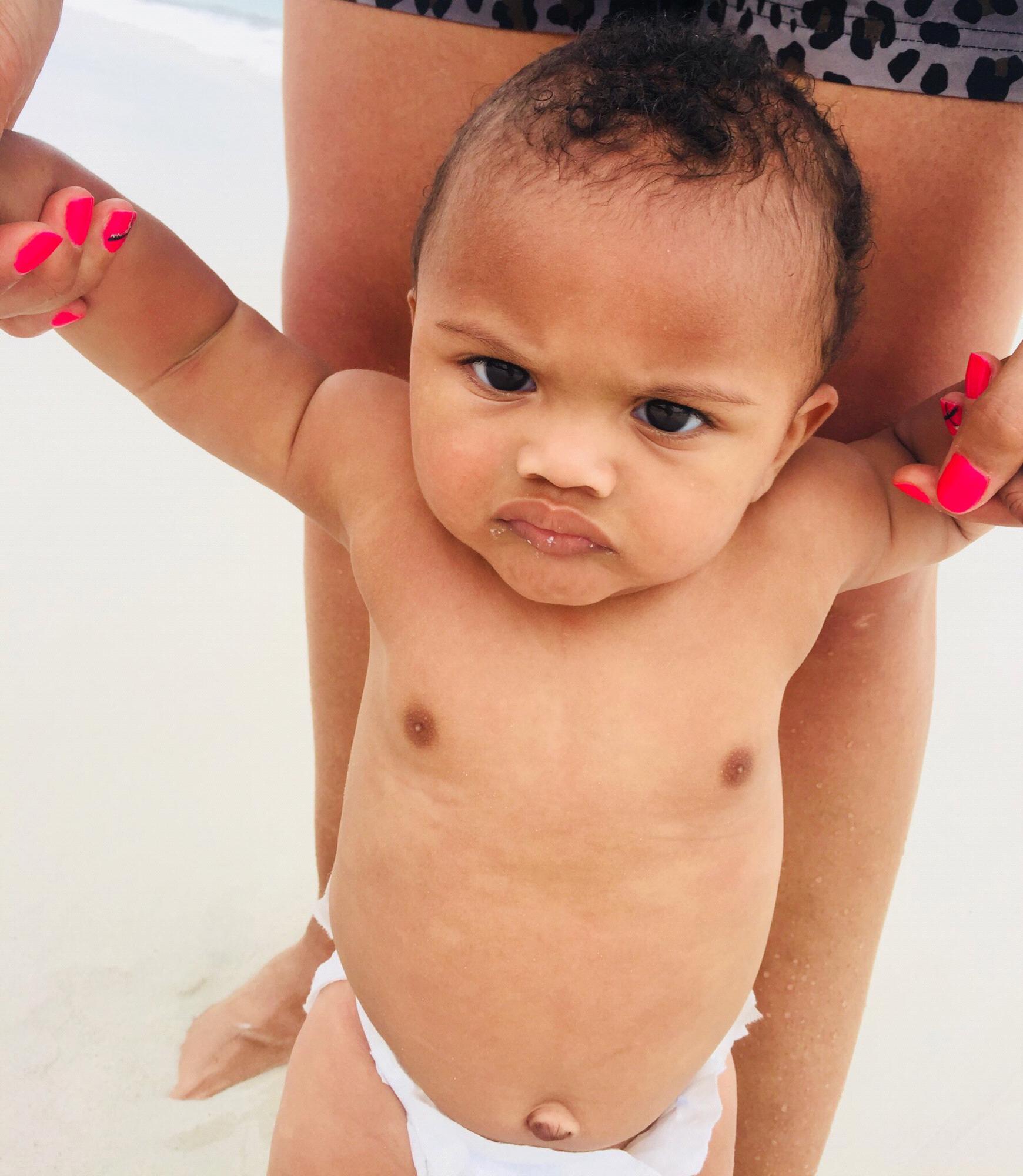 First ocean 🌊 experience....not happy