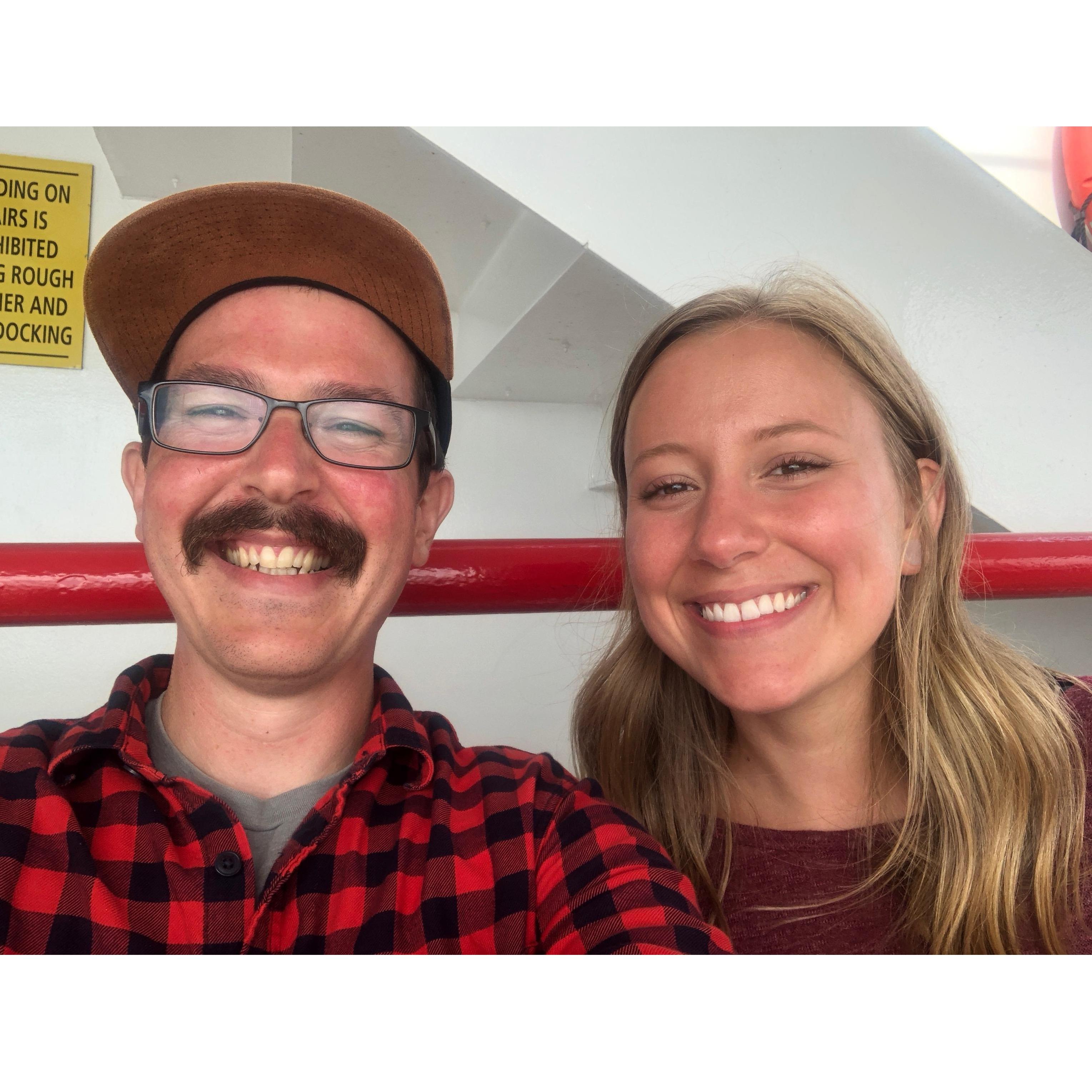 The ferry ride back on our first date!