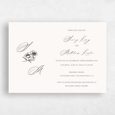 Beige Wedding Invitation - Lyra Landscape