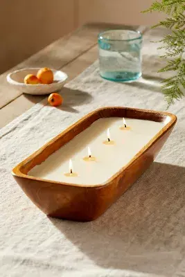 Himalayan Teak Trough Candle, Summer Citronella
