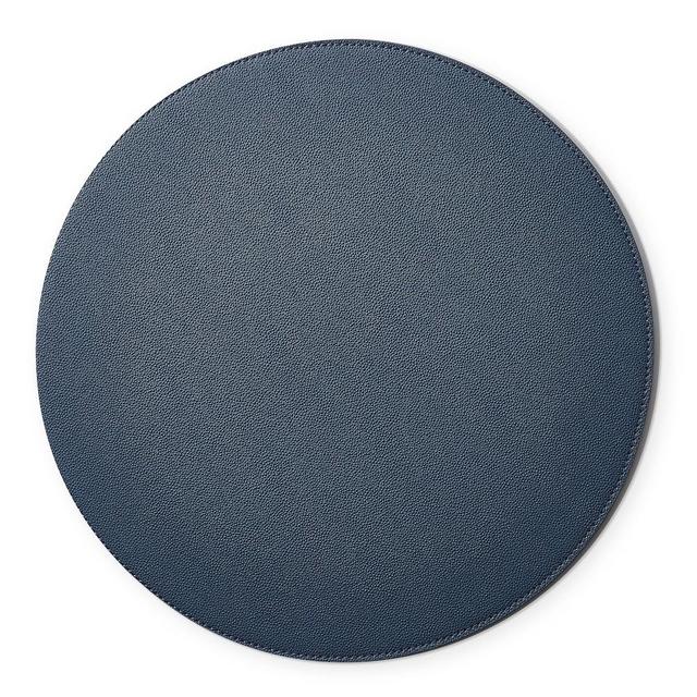 Faux Shagreen Round Placemat, Navy