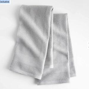 Waffle-Terry Indigo Organic Cotton Kitchen Towels, Set of 2 + Reviews | Crate & Barrel