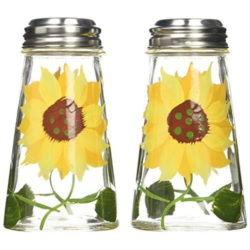 Grant Howard 39013 Hand Painted Tapered Salt and Pepper Shaker Set, Sunflowers, Yellow, 2