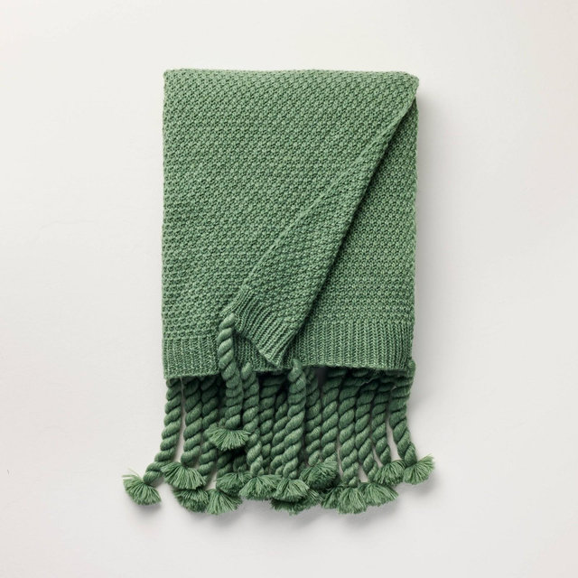 Knit Throw Blanket Green - Hearth & Hand™ with Magnolia