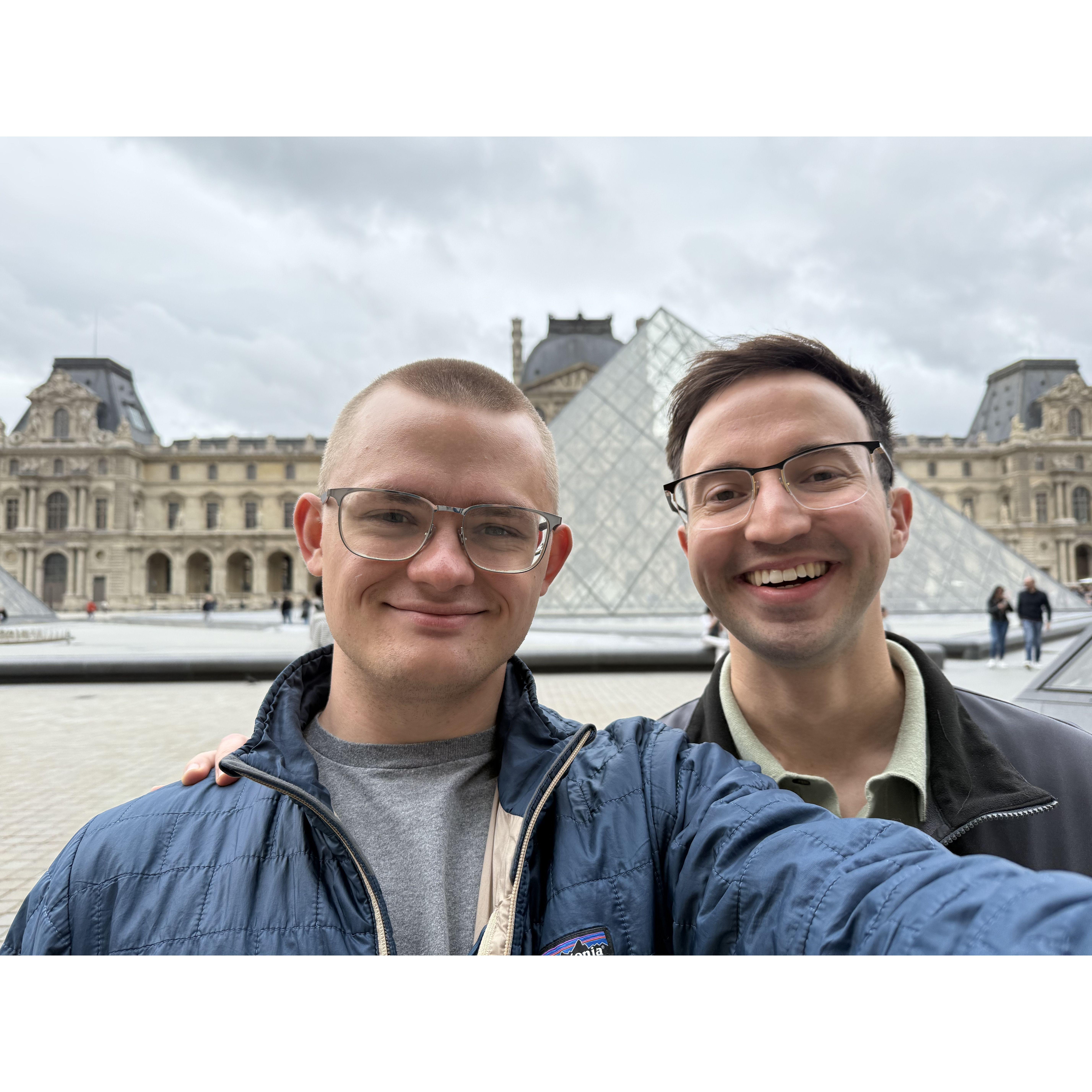 Full of ham and cheese in front of the Louvre this past June!