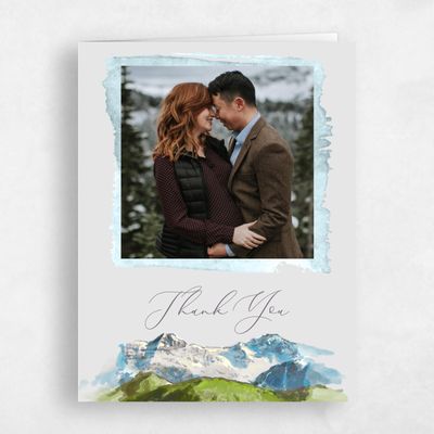 Light Gray, Grey Wedding Thank You - Mirador Photo