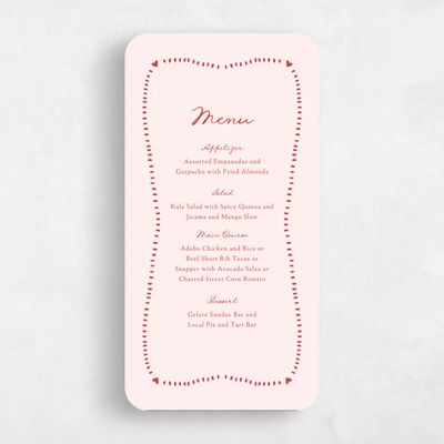 Pink Rounded Wedding Menu - Jemima