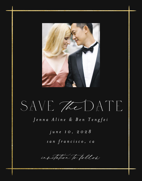 Mecca Frame Foil | Black | Zola Save The Dates