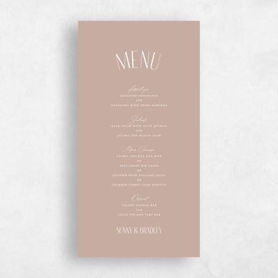 Latte, Brown Wedding Menu - Lark