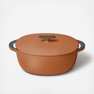 Enameled Cast Iron Oval Dutch Oven with Lid