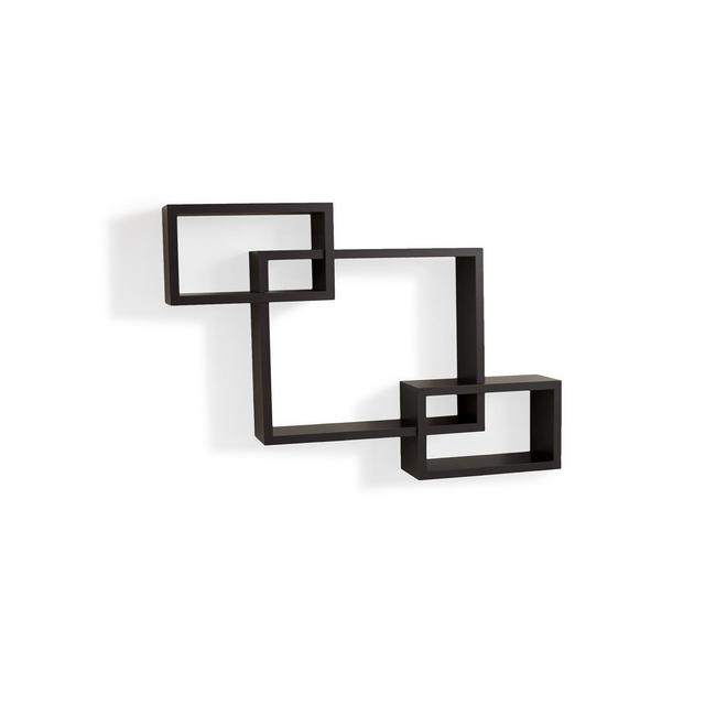 Danya B. Intersecting Espresso Wall Shelf