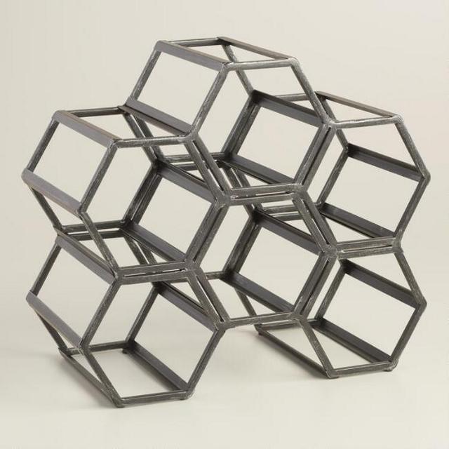 Black Hexagonal Wine Rack