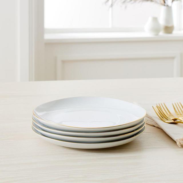 Organic Rimmedsalad Plate Set of 8 BOMgold Rim
