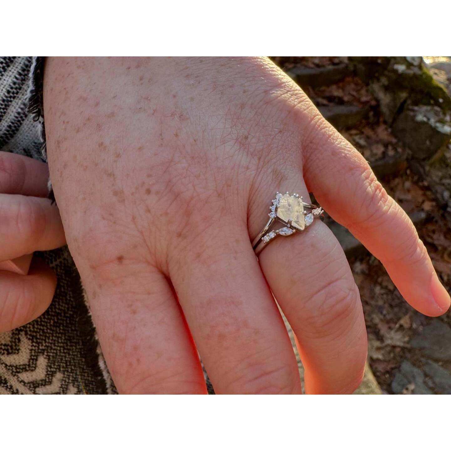 My gorgeous moonstone surrounded by white emeralds! Charlie did good :)