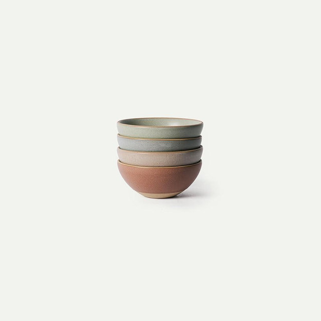 MORA Small Bowls Set of 4, 16oz Ceramic Pottery Dessert Bowls - Microwave, Oven and Dishwasher Safe - Harvest