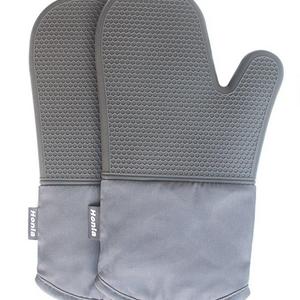 Honla Silicone Oven Mitts - Heat Resistant to 500° F,1 Pair of Non-Slip Kitchen Oven Gloves for Cooking,Baking,Grilling,Barbecue Potholders,Gray