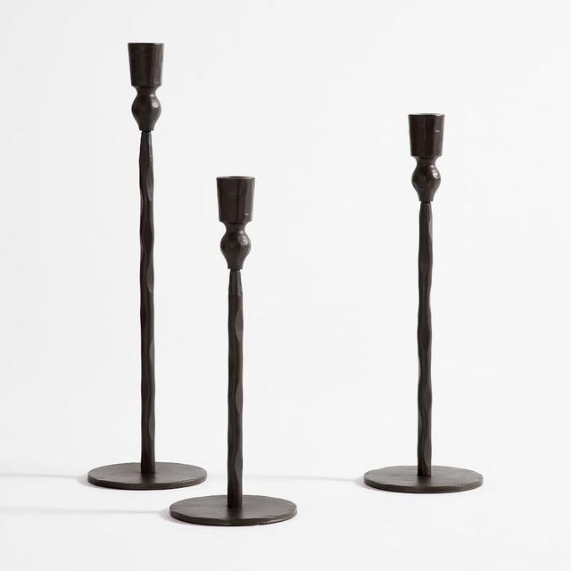 Poconos Hammered Taper Holders, Bronze, Set of 3