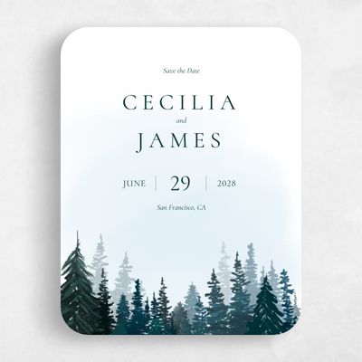 Blue Rounded Wedding Save the Date - Bridlewood Portrait