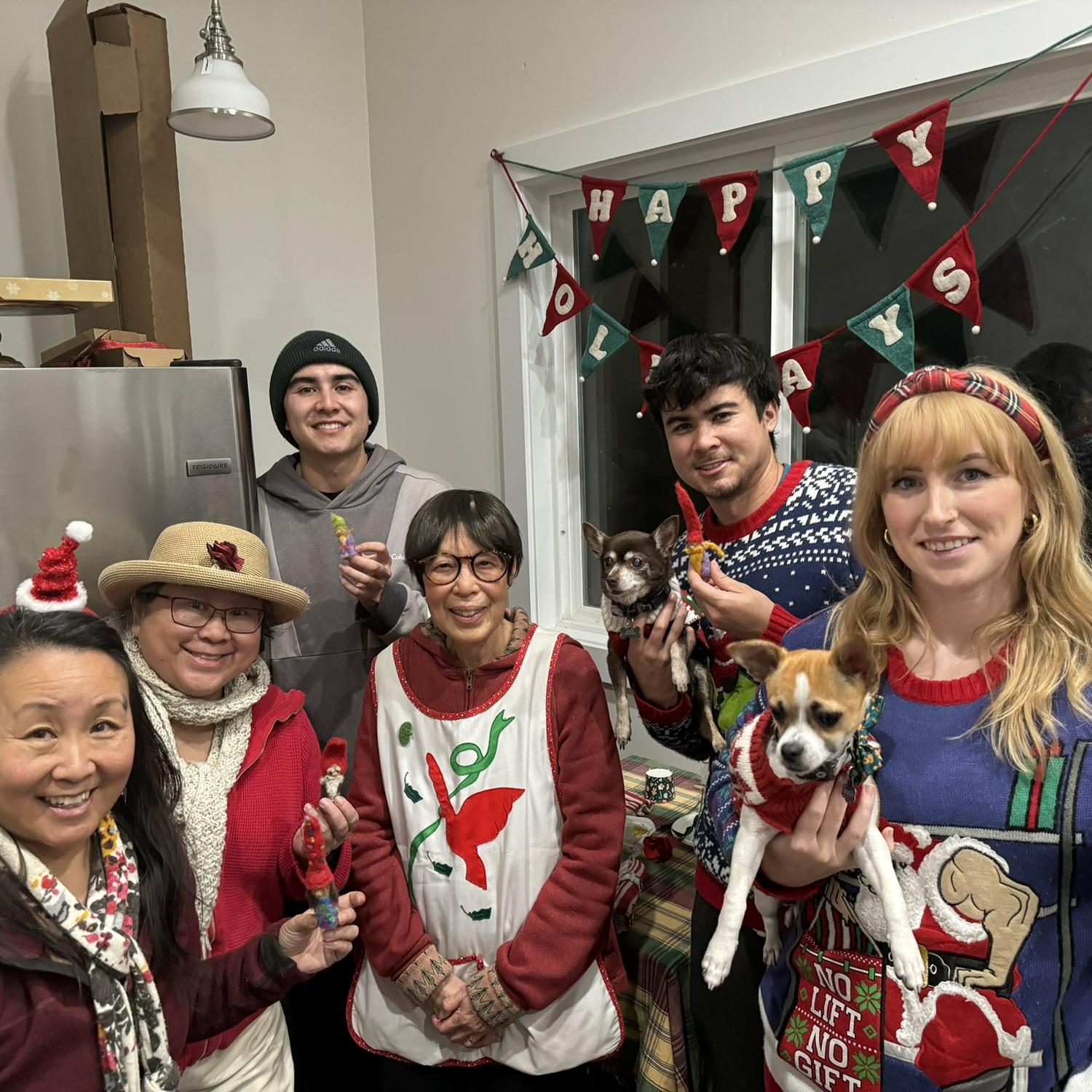 Christmas Felted Wool Gnome crafting with Calvin's family!