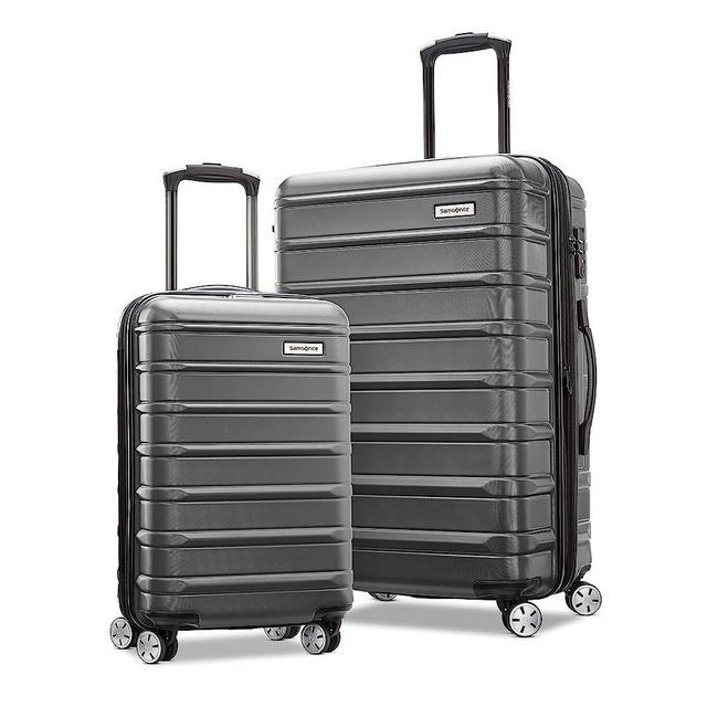 Samsonite Omni 2 Hardside Expandable Luggage with Spinners | Solid Charcoal | 2PC SET (Carry-on/Medium)
