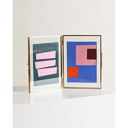 Gold & Glass Double Portrait Frame 5x7"