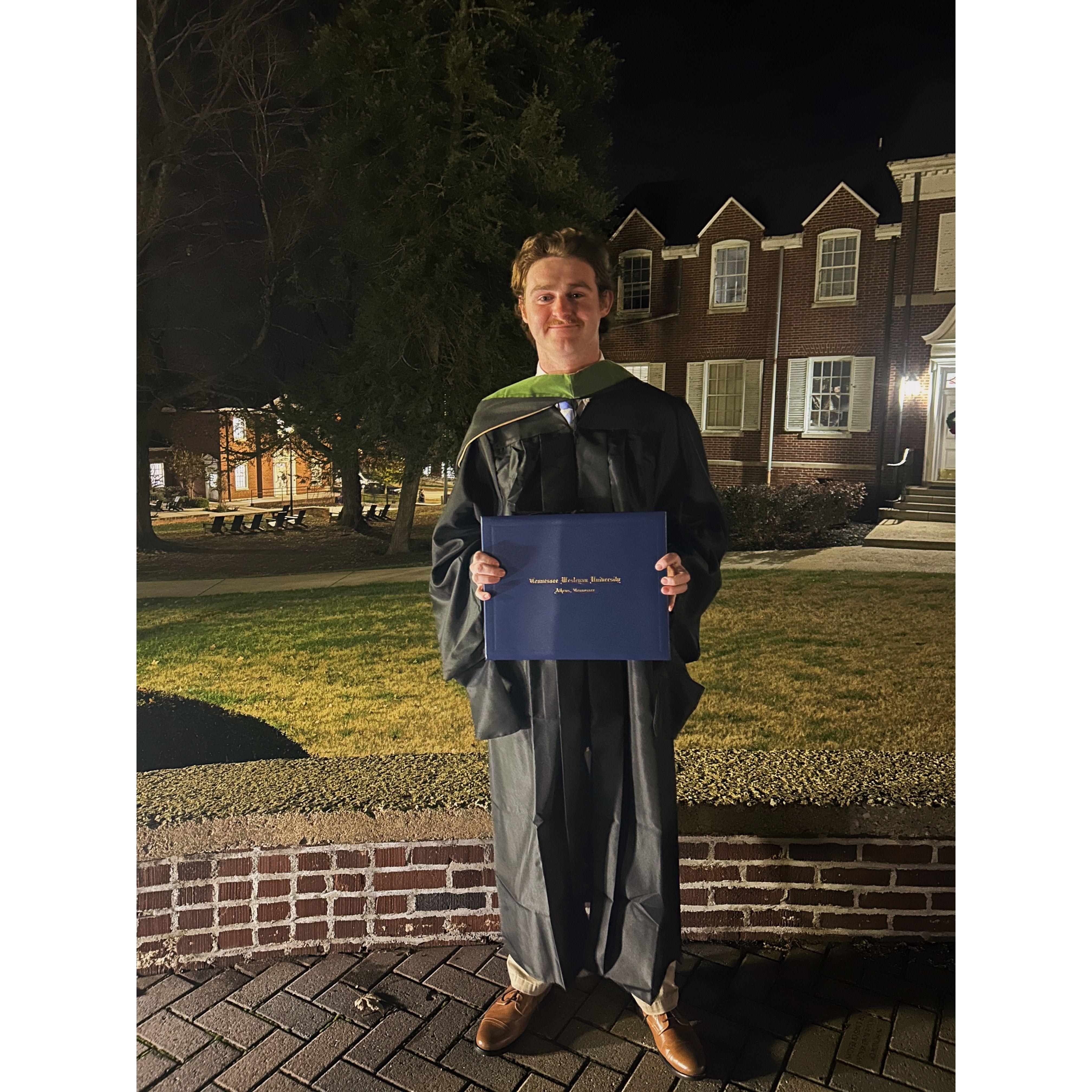 Sam was part of the first MS in Sports Leadership graduating class at TWU as a class of one!