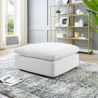 Commix Overstuffed Velvet Ottoman