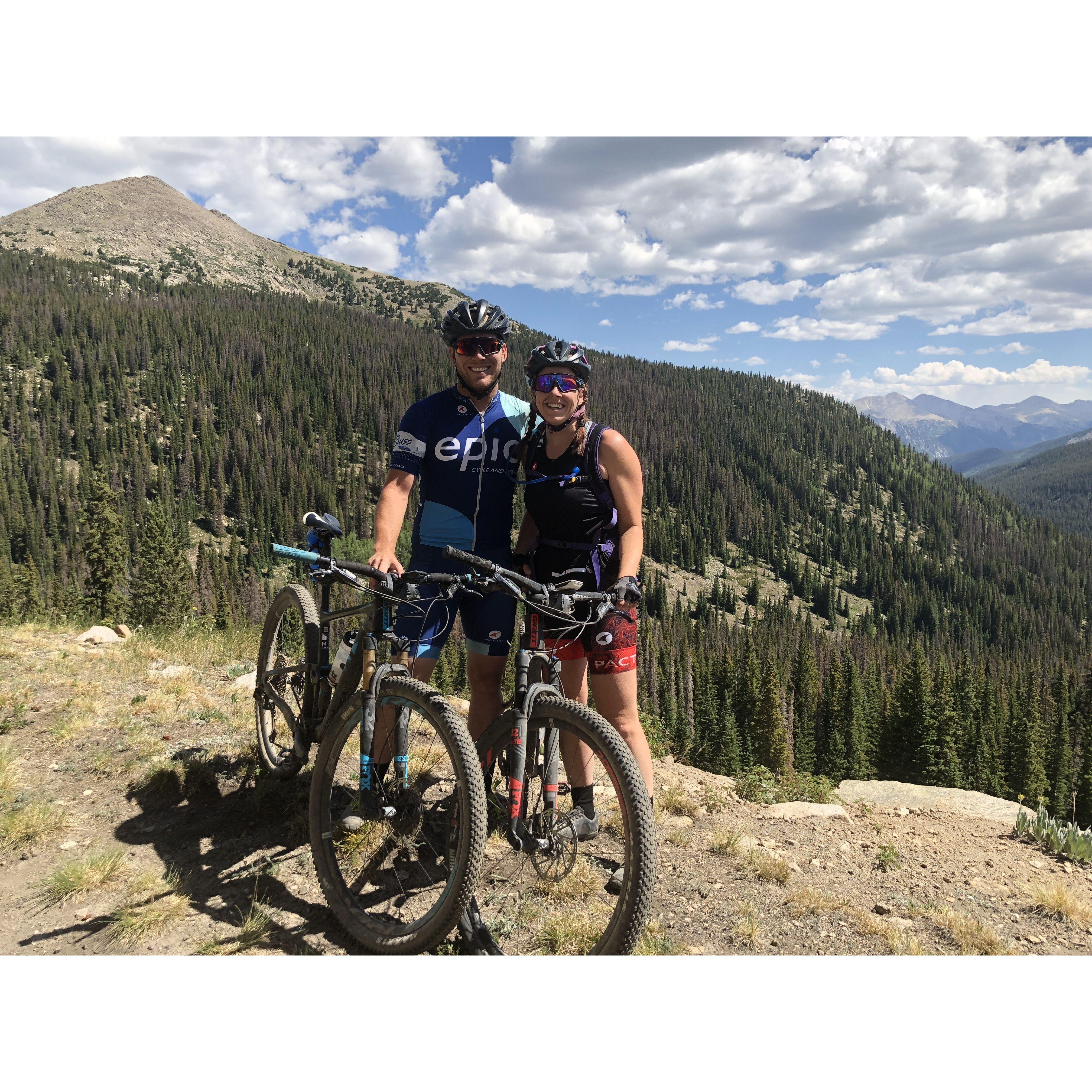 High alpine mountain bike ride in Colorado