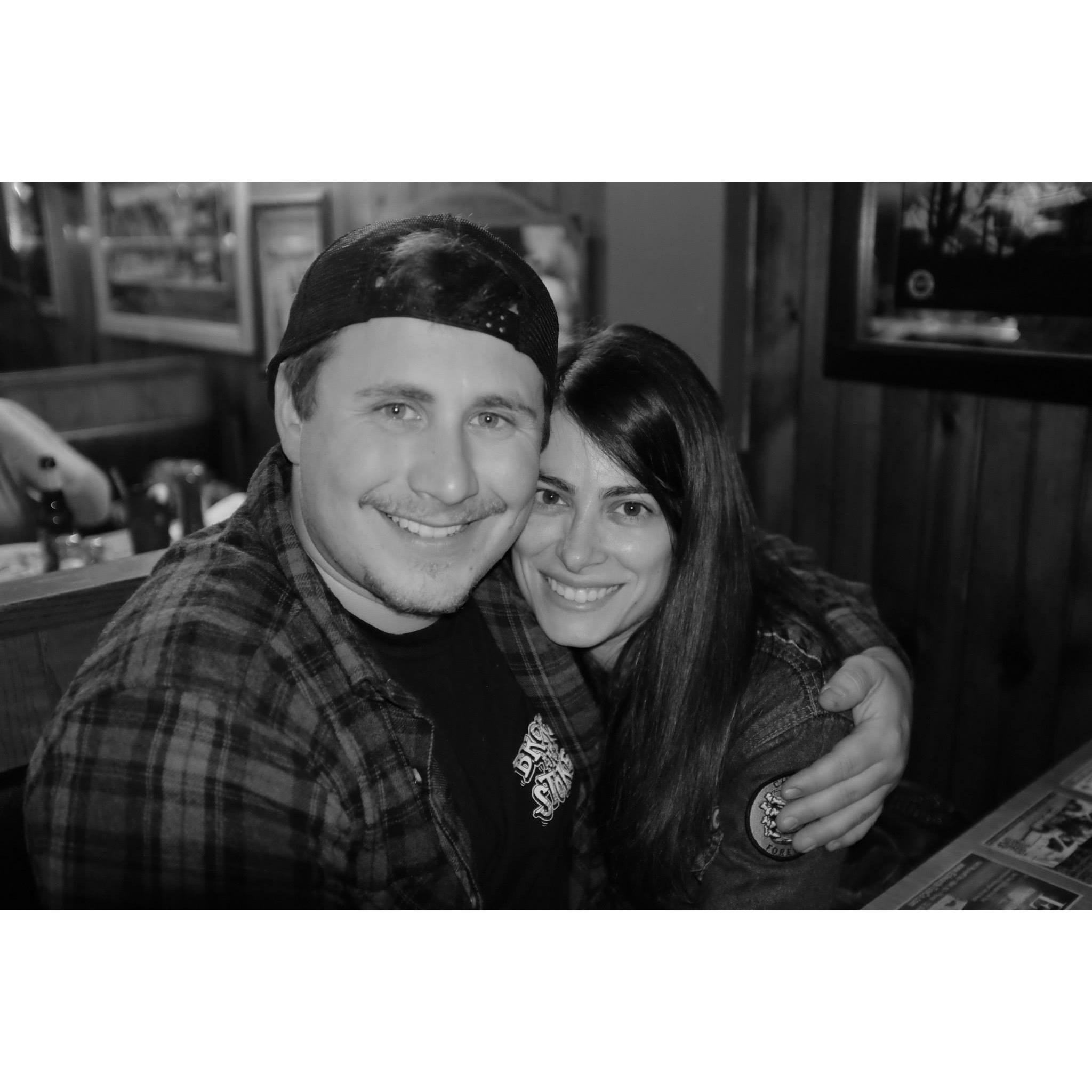 Cheesin' at blues night.