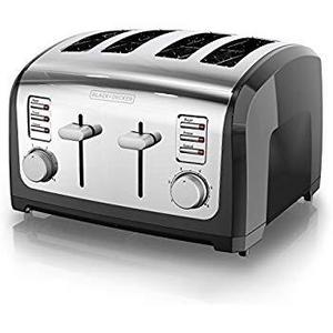 BLACK+DECKER 4-Slice Toaster, Extra-Wide, Black, TR1410BD