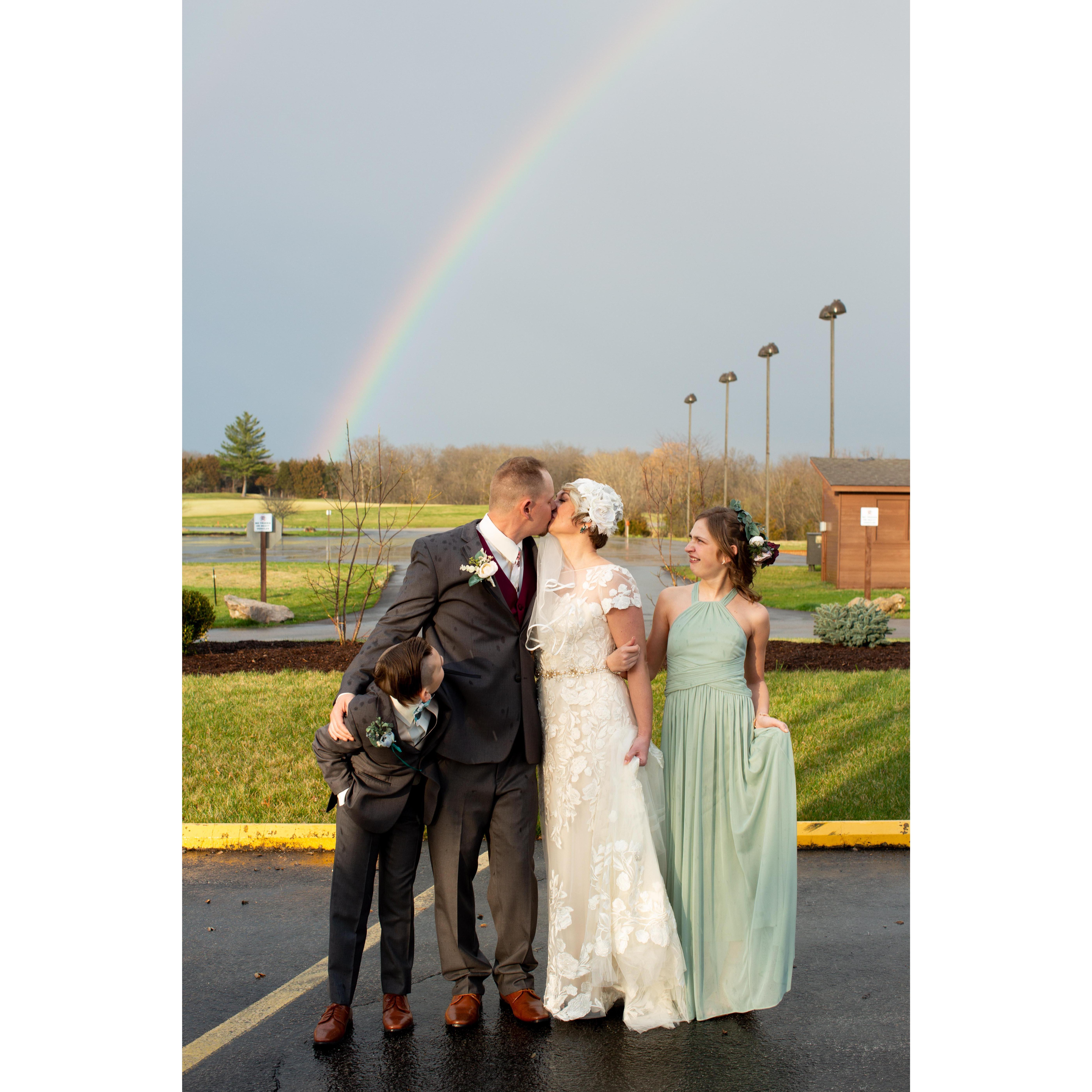 We got a rainbow on our wedding day!