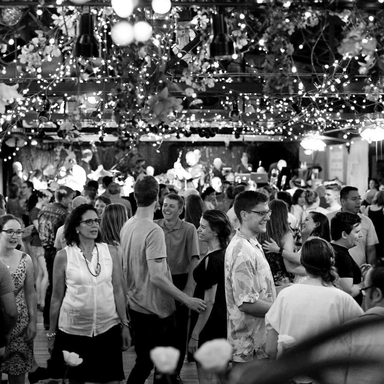 June 2017 at The Merc. Ceth snapped a photo of the room, and we happened to be chatting in the lower right. (PC: Ceth Stifel)