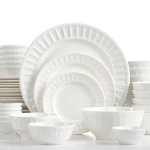 Gibson - White Elements Paloma Embossed 42-Piece Set, Service for 6