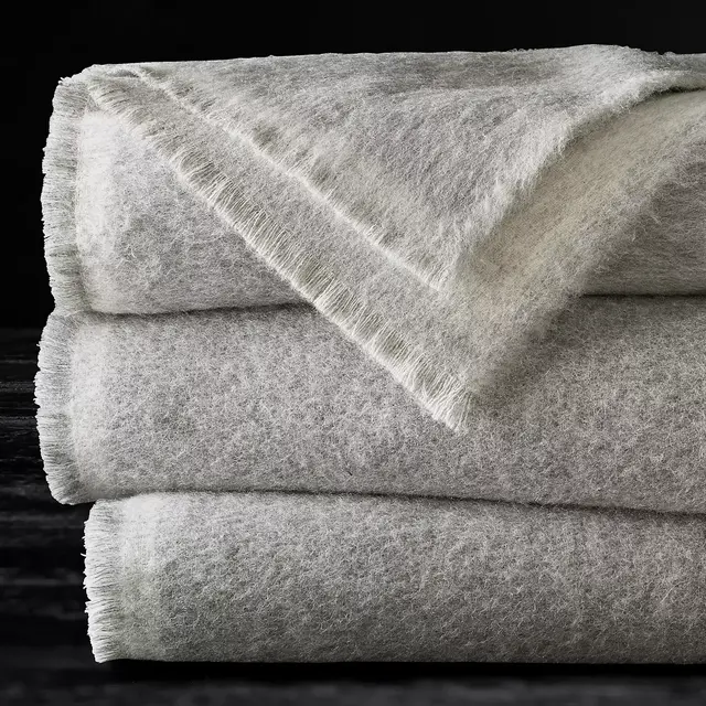 Heathered Baby Alpaca Two-Tone Throw
