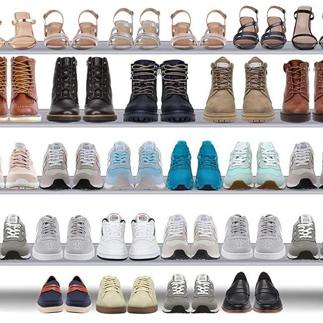 AOODA 4-Tier Long Shoe Rack for Bedroom Closet Wide Stackable Shoe Shelf, Holds 30 Pairs Shoe Storage Organizer for Sneakers, Boots, Heels (Grey)