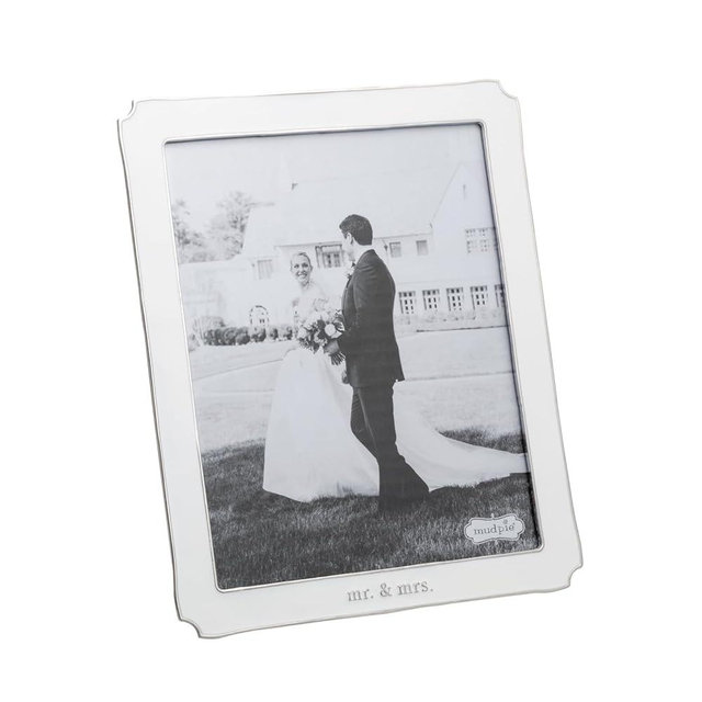 Mud Pie White Metal 8X10 Enamel Frame
