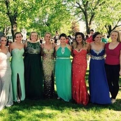 Erika, Cassie, Carol, Evelyn, Kayla, Gabby, Bethany, and Mandy before prom