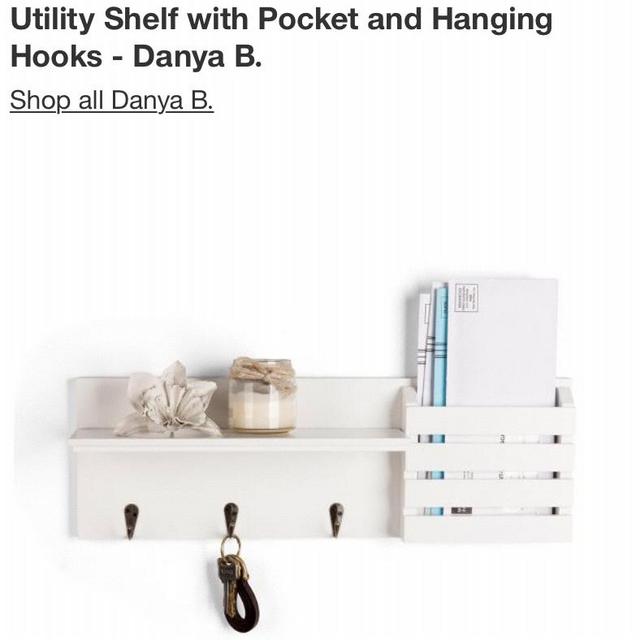Utility Shelf with Pocket and Hanging Hooks - Danya B.