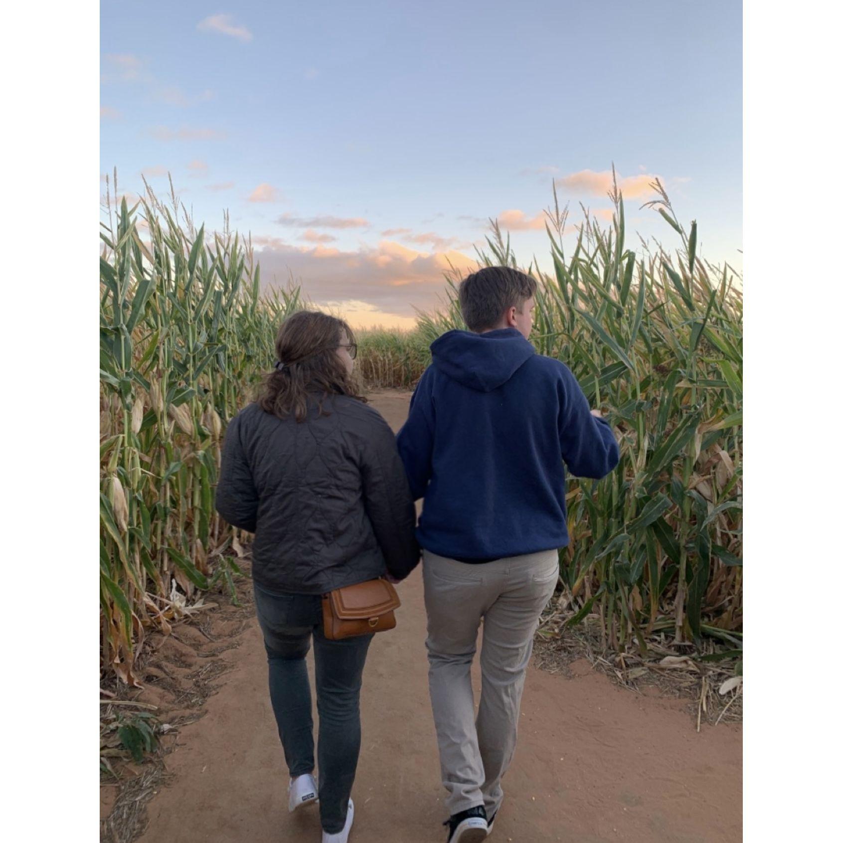 Our 3rd date was to the Lubbock Corn Maze and this was our first official photo together