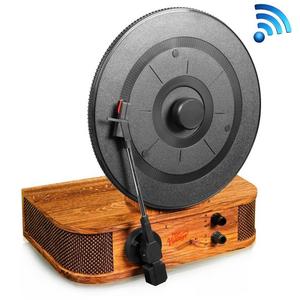 Sound Around - Pyle Turntable Bluetooth, Dual Built-in Stereo Speakers, 3 Stereo Speed Turntable: 33-1/3, 45, & 78 RPM, Vintage Vinyl, Vertical Record Player Speaker System, USB/MP3, Great For Gifts (PLTT21BT)