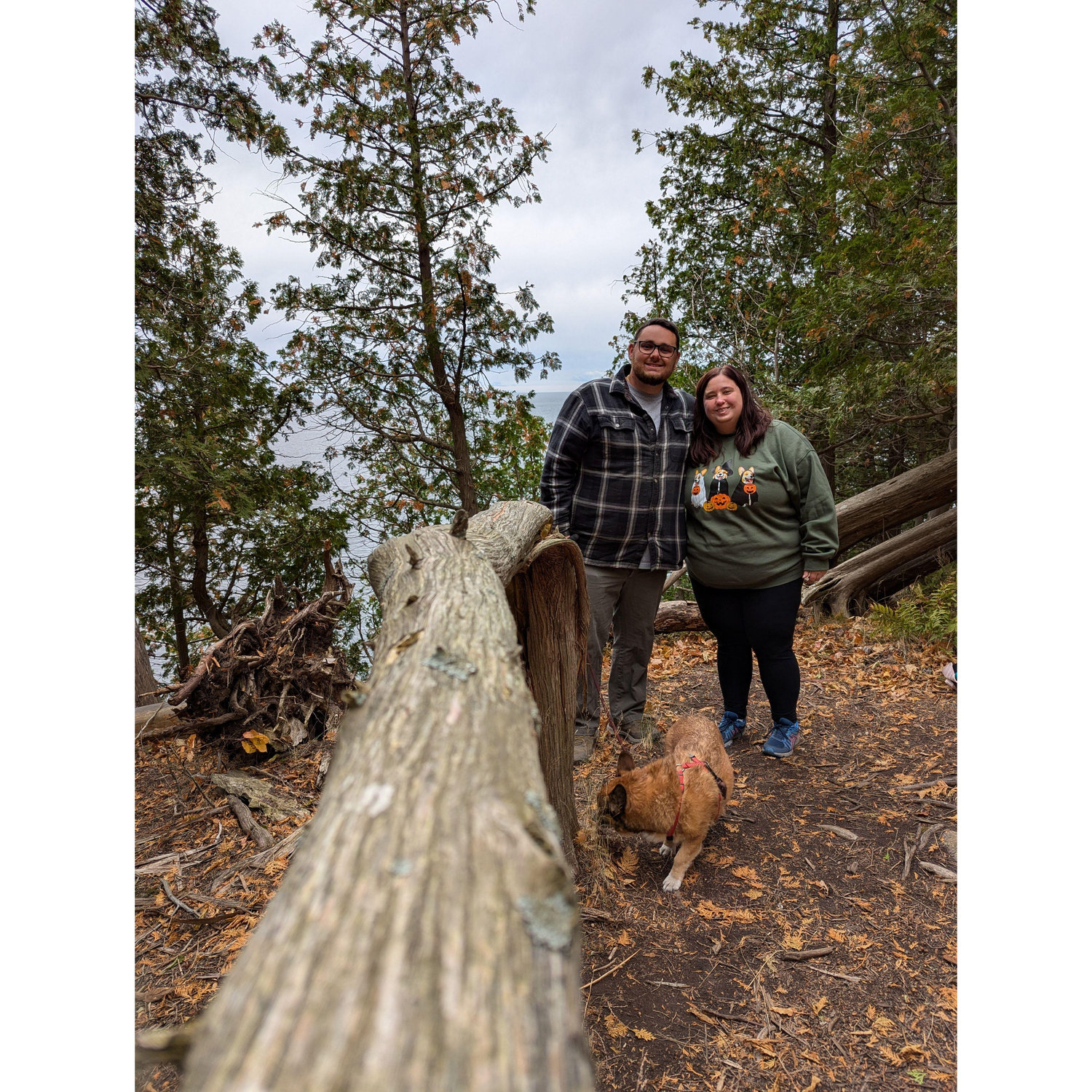 Attempted family photo on our hike. Before the proposal.