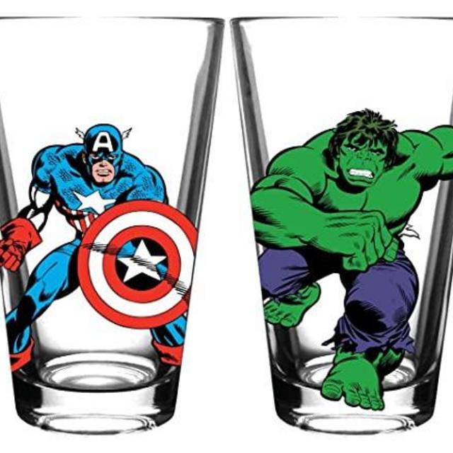 Avengers Pint Glass Set - 16 oz. Glass Capacity - Set of 4 Glasses - Classic Shape