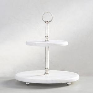 Marble Pewter Tiered Stand