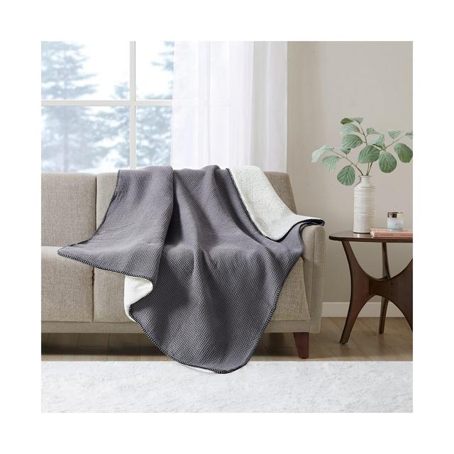 JLA Home Reversible Waffle Weave Throw, 50" x 60"
