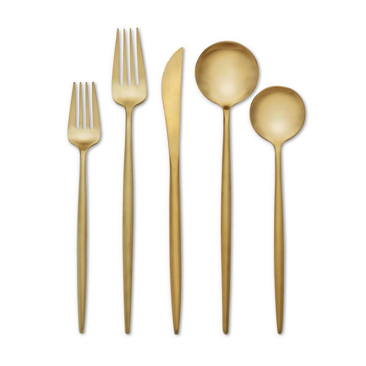 Hampton Forge Skandia Zephyr Satin Gold 20-PC Flatware Set, Service for 4