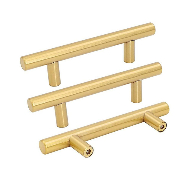 15 Pack goldenwarm Gold Cabinet Pulls Drawer Handles 76mm Furniture Door Hardware - LS201GD76 Brushed Brass Dresser Handles Modern Closet Door Pulls 3in Hole Centers