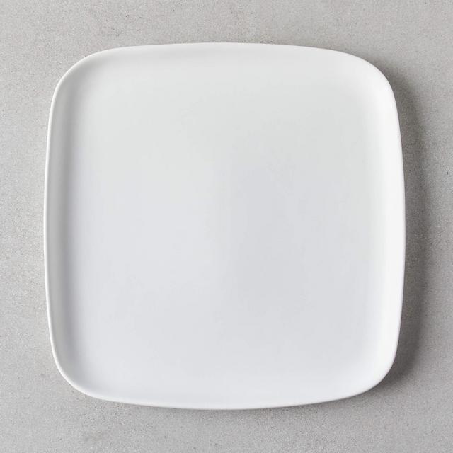 Crisp Matte White Square Dinner Plate