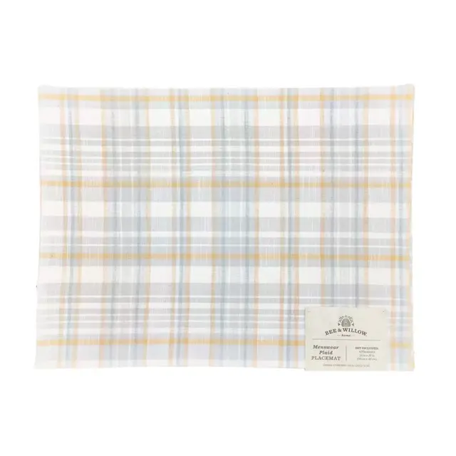 Bee & Willow™ Men's Plaid Placemats (Set of 4)