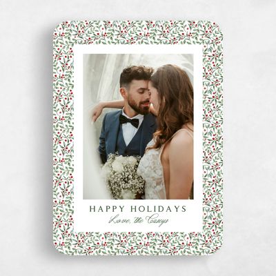 Red Rounded Holiday Card - Manchester